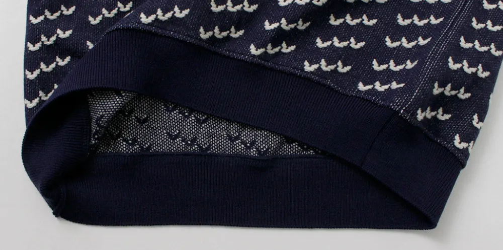 COOHEM Knits^/ Big Birds Eye Knit Pullover navy