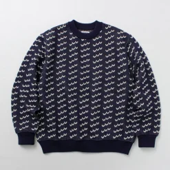 COOHEM Knits^/ Big Birds Eye Knit Pullover navy