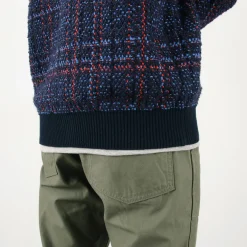 COOHEM Cardigans^/ Check Tweed Cardigan navy