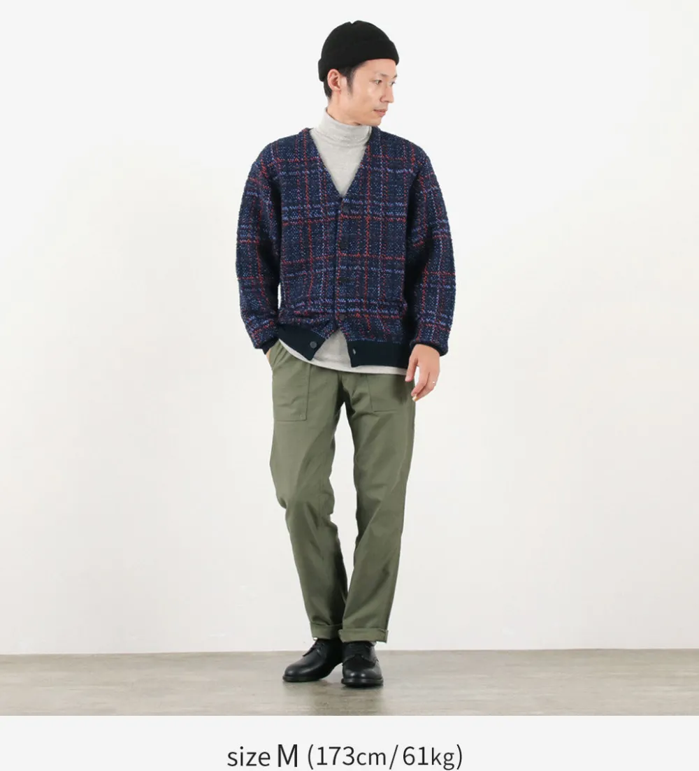 COOHEM Cardigans^/ Check Tweed Cardigan navy
