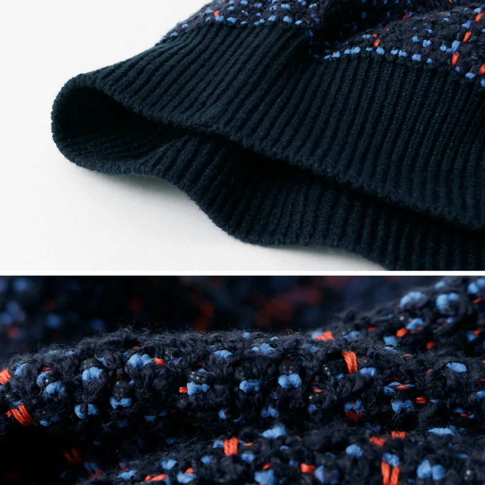 COOHEM Cardigans^/ Check Tweed Cardigan navy