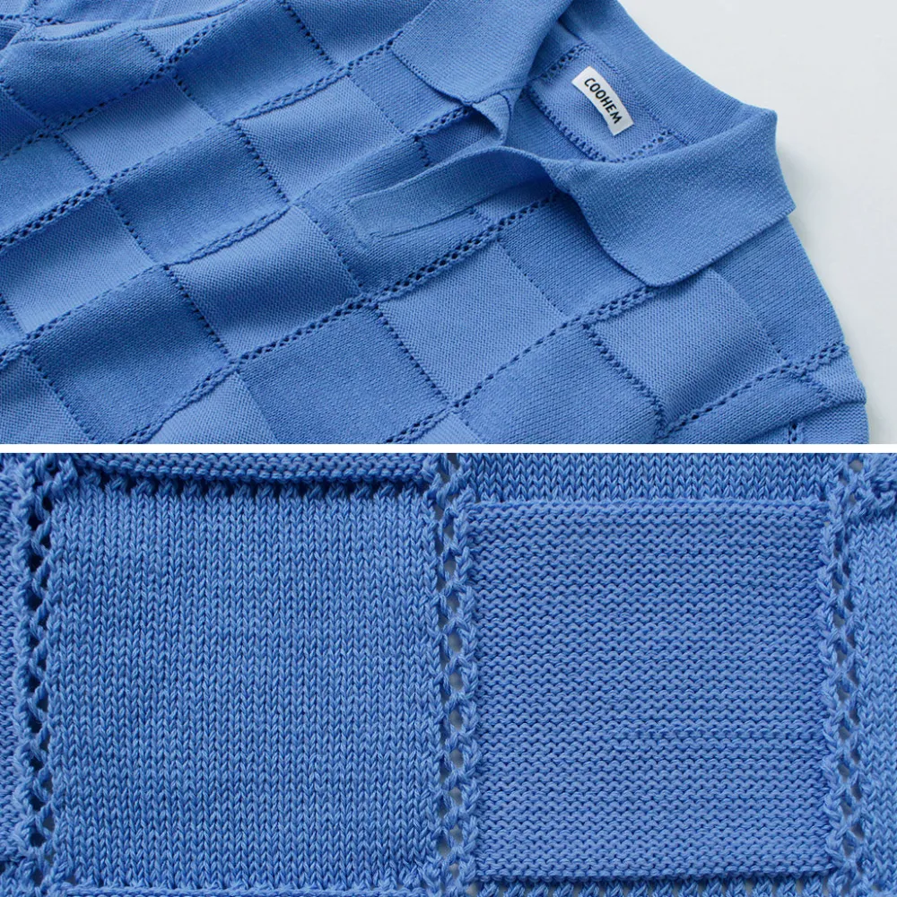 COOHEM Knits^/ Links Check Knit Pullover