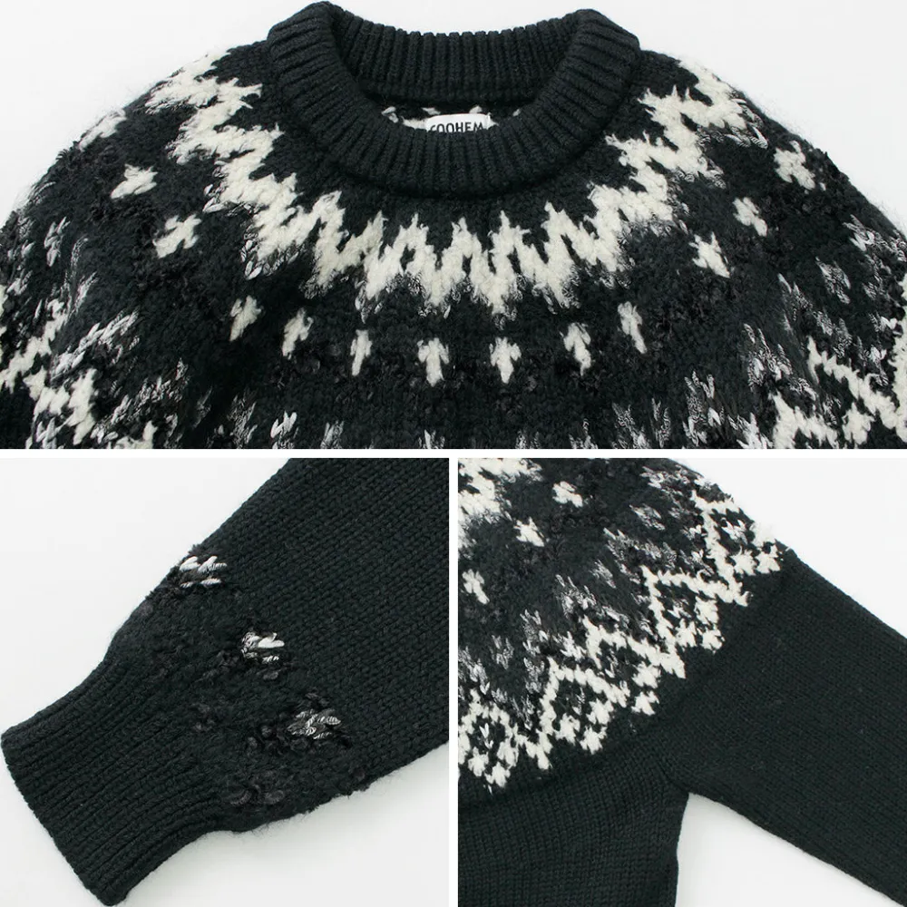 COOHEM Knits^/ Nordic Knit Pullover black