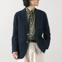 D.C.WHITE Jackets^/ Cotton Linen Summer Blazer navy