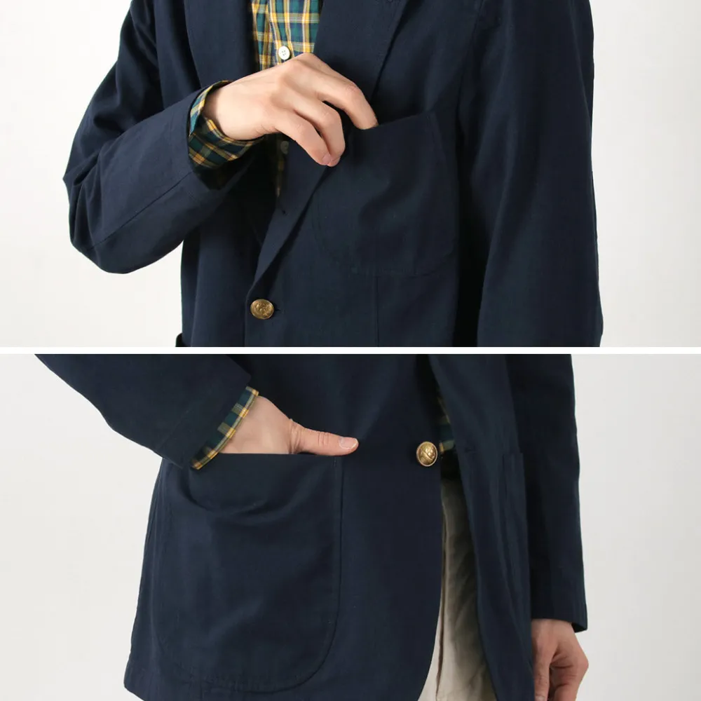 D.C.WHITE Jackets^/ Cotton Linen Summer Blazer navy