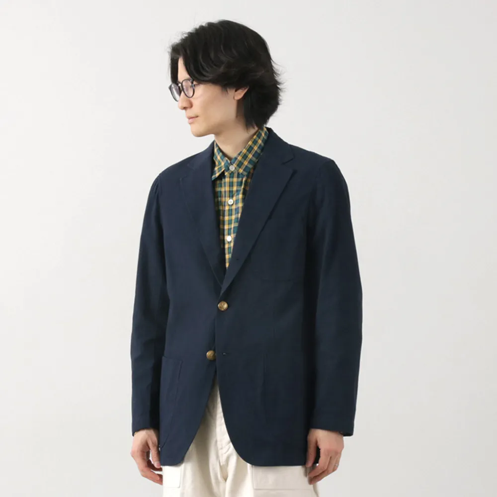 D.C.WHITE Jackets^/ Cotton Linen Summer Blazer navy