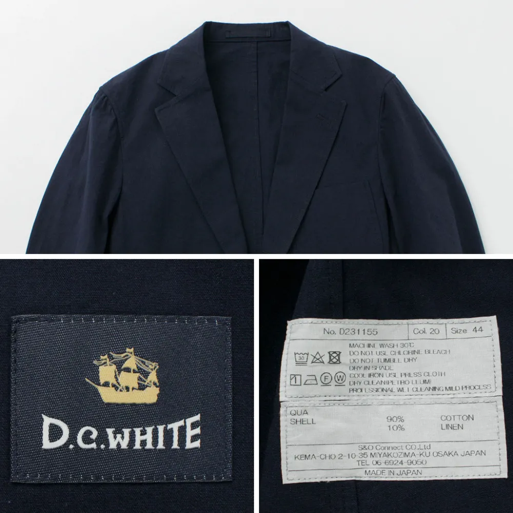 D.C.WHITE Jackets^/ Cotton Linen Summer Blazer navy