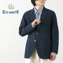 D.C.WHITE Jackets^/ Cotton Linen Summer Blazer navy
