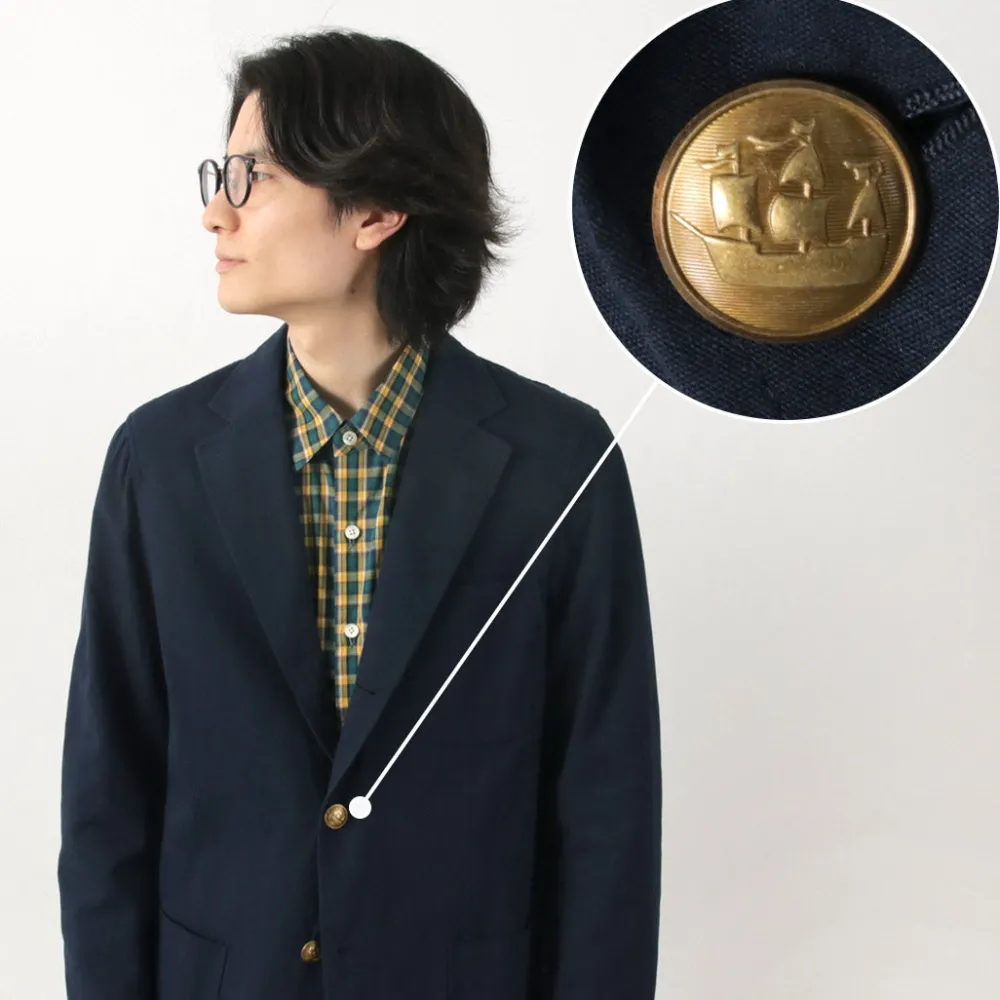 D.C.WHITE Jackets^/ Cotton Linen Summer Blazer navy