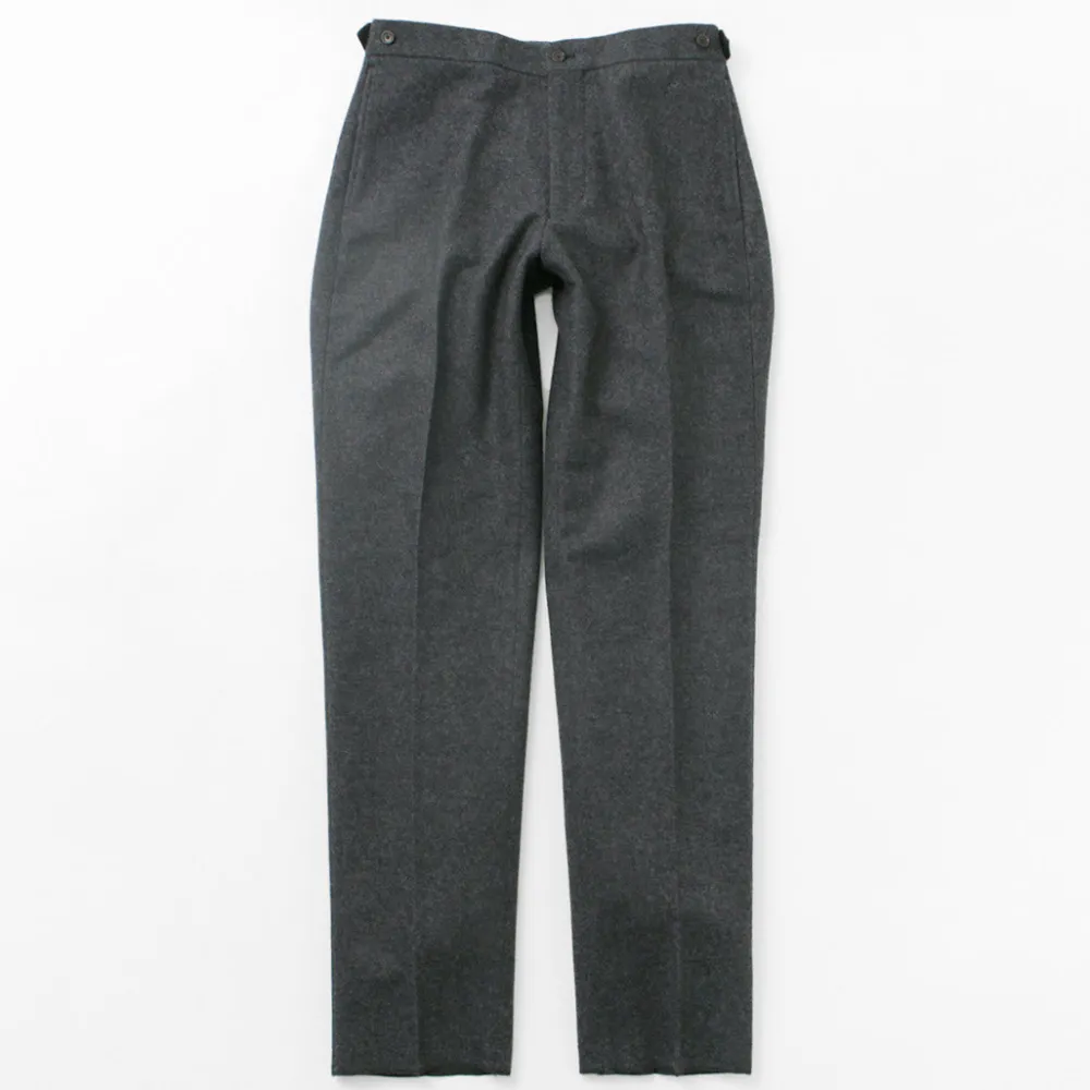 D.C.WHITE Trousers^/ Wool Melton Tapered Trousers gray