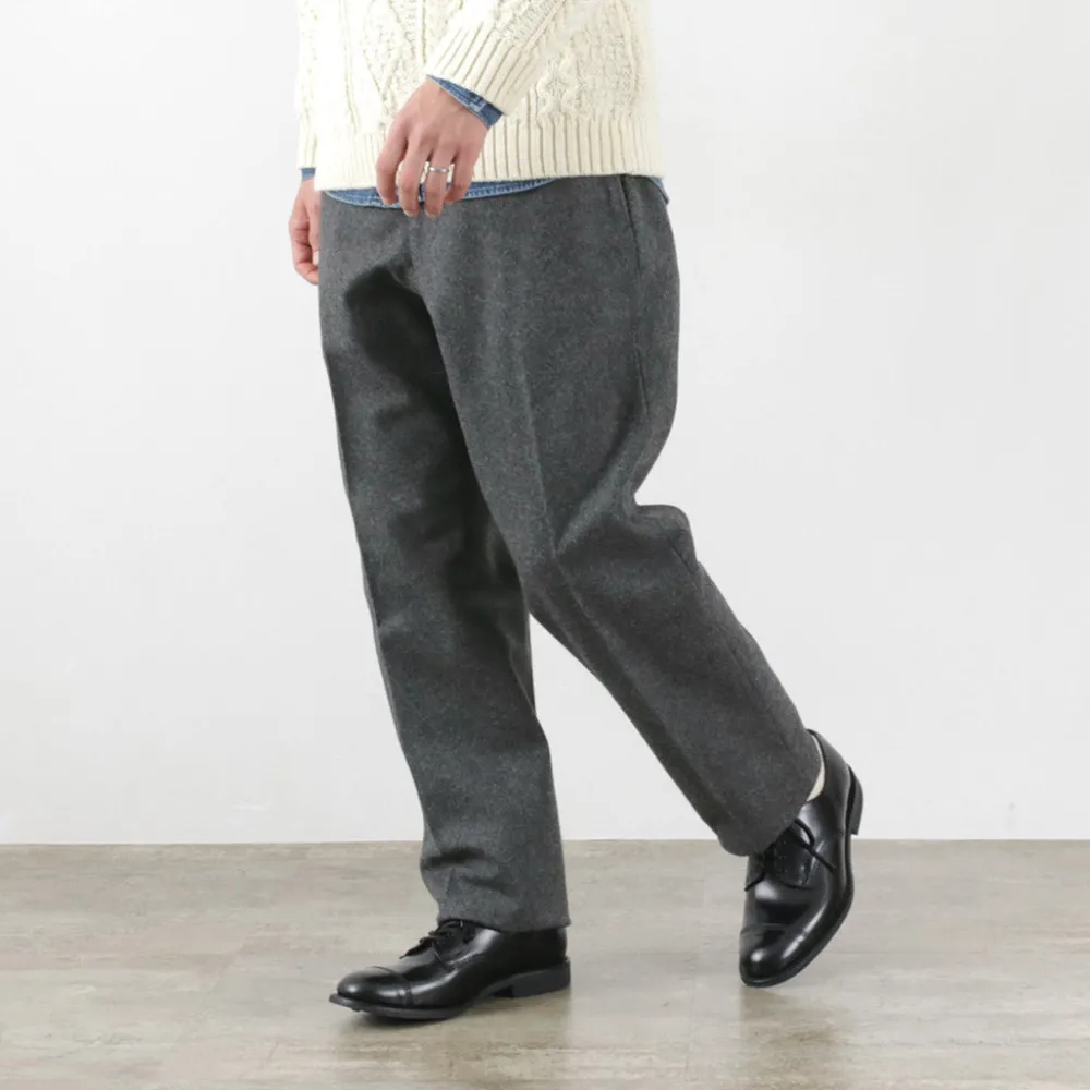 D.C.WHITE Trousers^/ Wool Melton Tapered Trousers gray