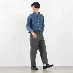 D.C.WHITE Trousers^/ Wool Melton Tapered Trousers gray