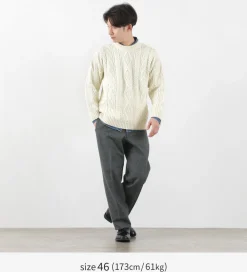 D.C.WHITE Trousers^/ Wool Melton Tapered Trousers gray
