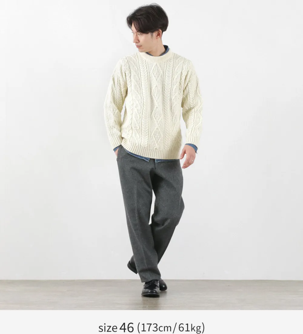 D.C.WHITE Trousers^/ Wool Melton Tapered Trousers gray