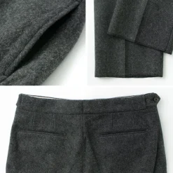 D.C.WHITE Trousers^/ Wool Melton Tapered Trousers gray