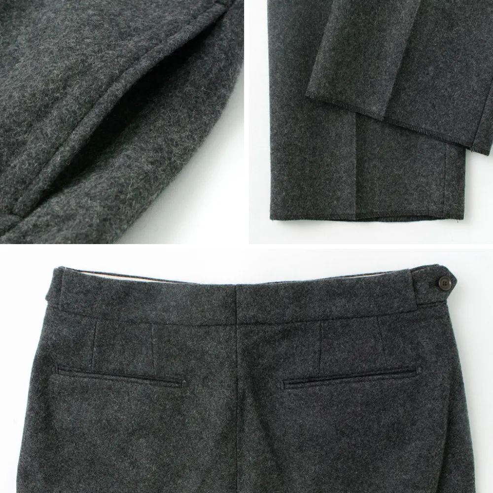 D.C.WHITE Trousers^/ Wool Melton Tapered Trousers gray