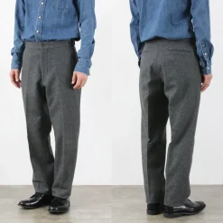 D.C.WHITE Trousers^/ Wool Melton Tapered Trousers gray