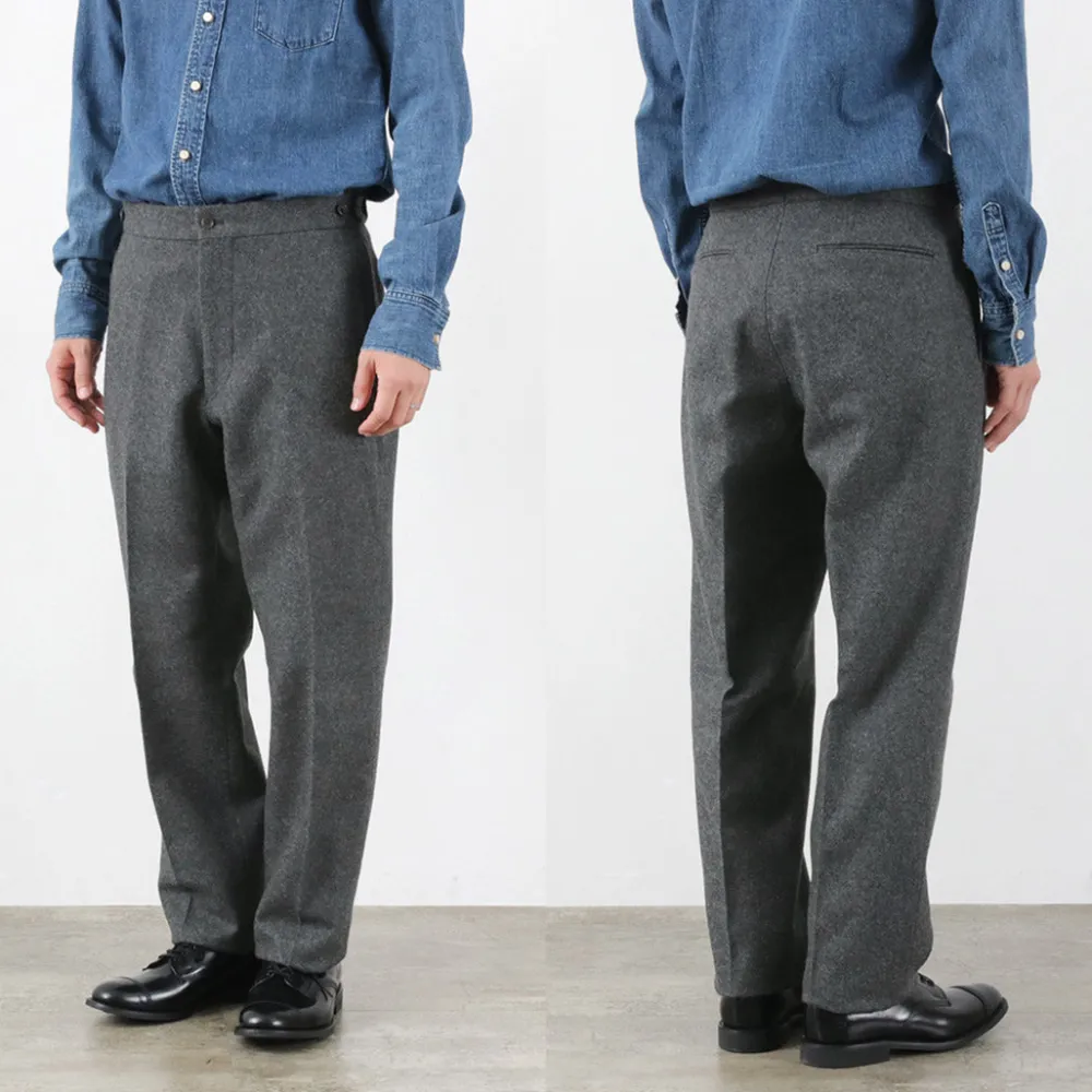 D.C.WHITE Trousers^/ Wool Melton Tapered Trousers gray