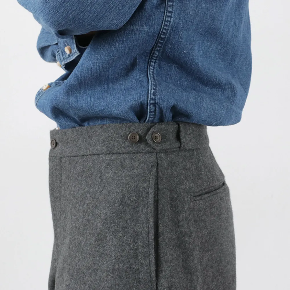 D.C.WHITE Trousers^/ Wool Melton Tapered Trousers gray