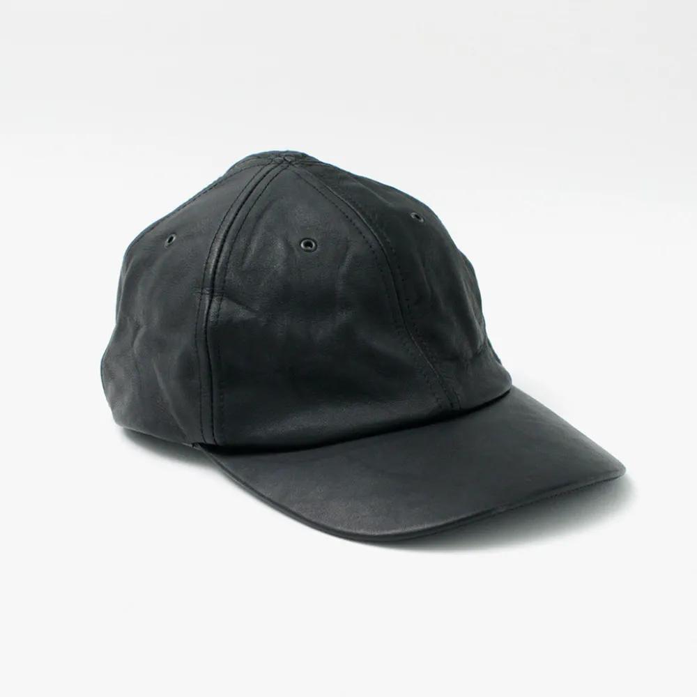 DECHO Hats^/ Leather Ball Cap black