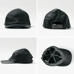 DECHO Hats^/ Leather Ball Cap black