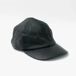 DECHO Hats^/ Leather Ball Cap black