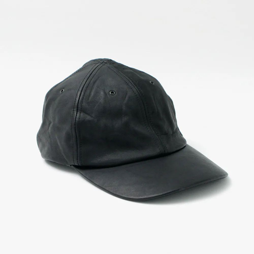 DECHO Hats^/ Leather Ball Cap black
