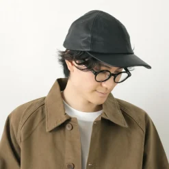 DECHO Hats^/ Leather Ball Cap black