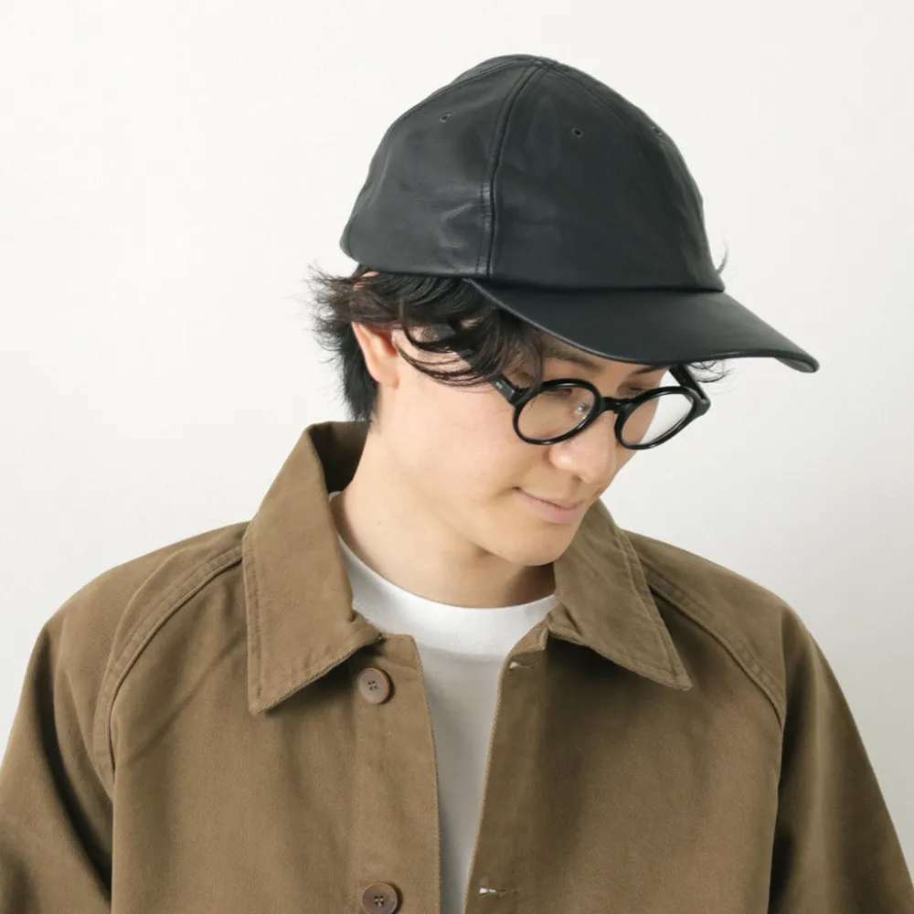 DECHO Hats^/ Leather Ball Cap black