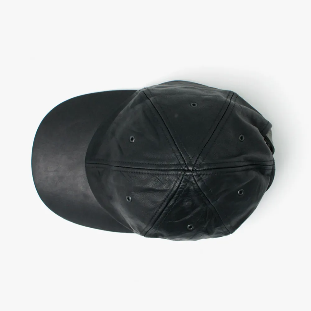 DECHO Hats^/ Leather Ball Cap black