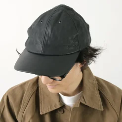 DECHO Hats^/ Leather Ball Cap black