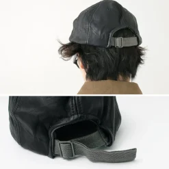 DECHO Hats^/ Leather Ball Cap black