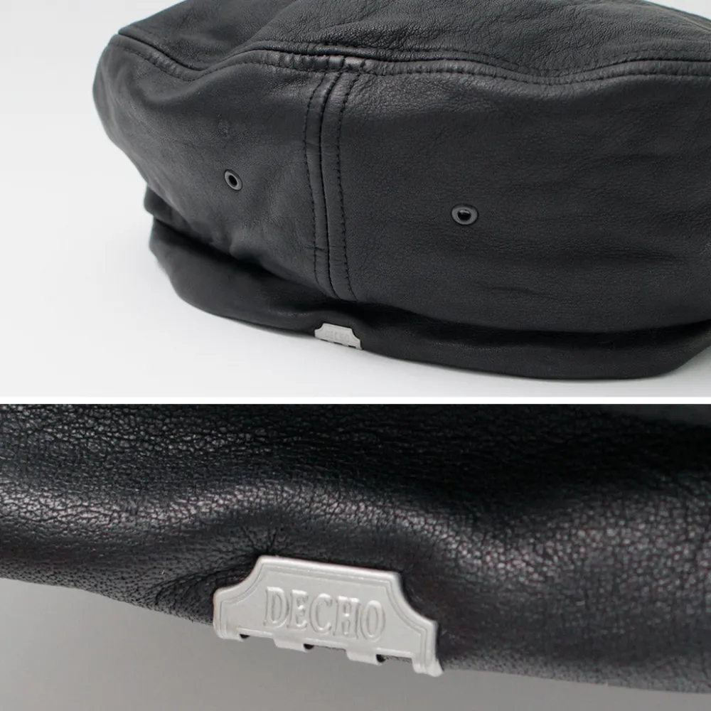 DECHO Hats^/ Leather Beret black