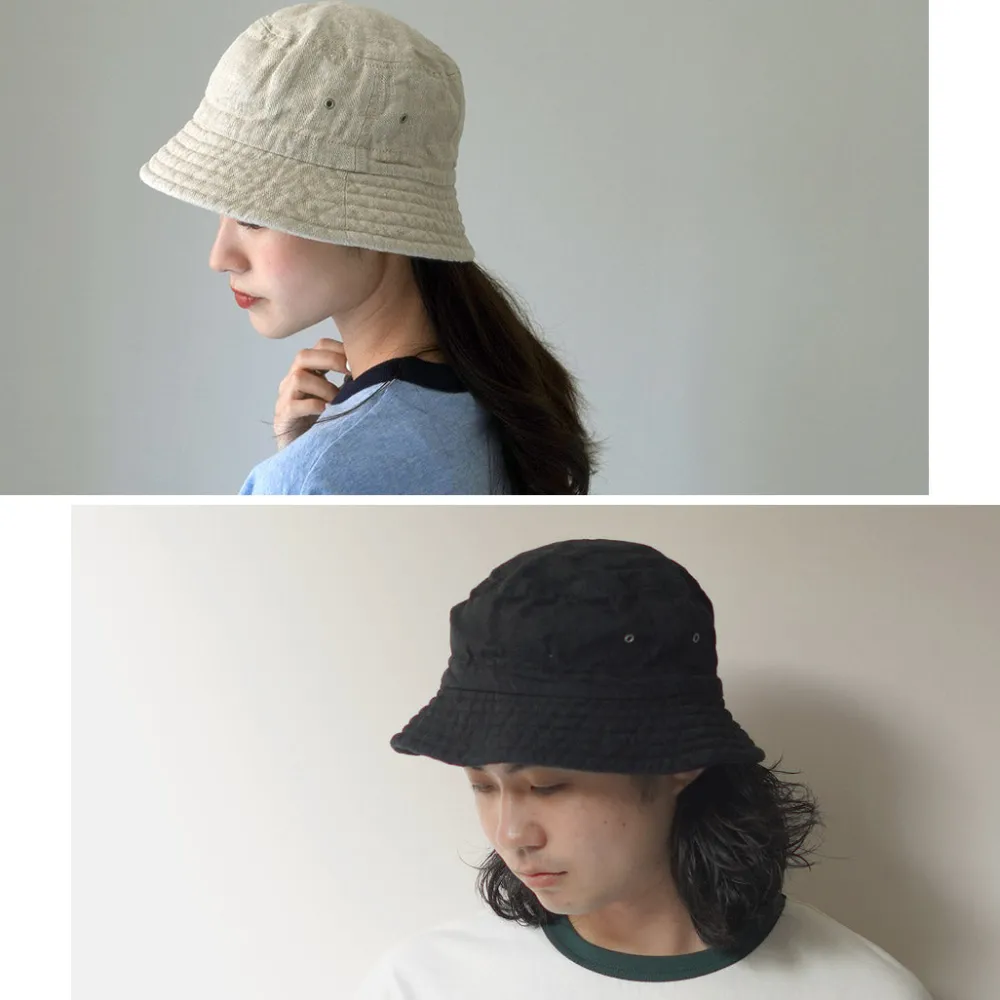 DECHO Hats^/ Linen Bucket Hat