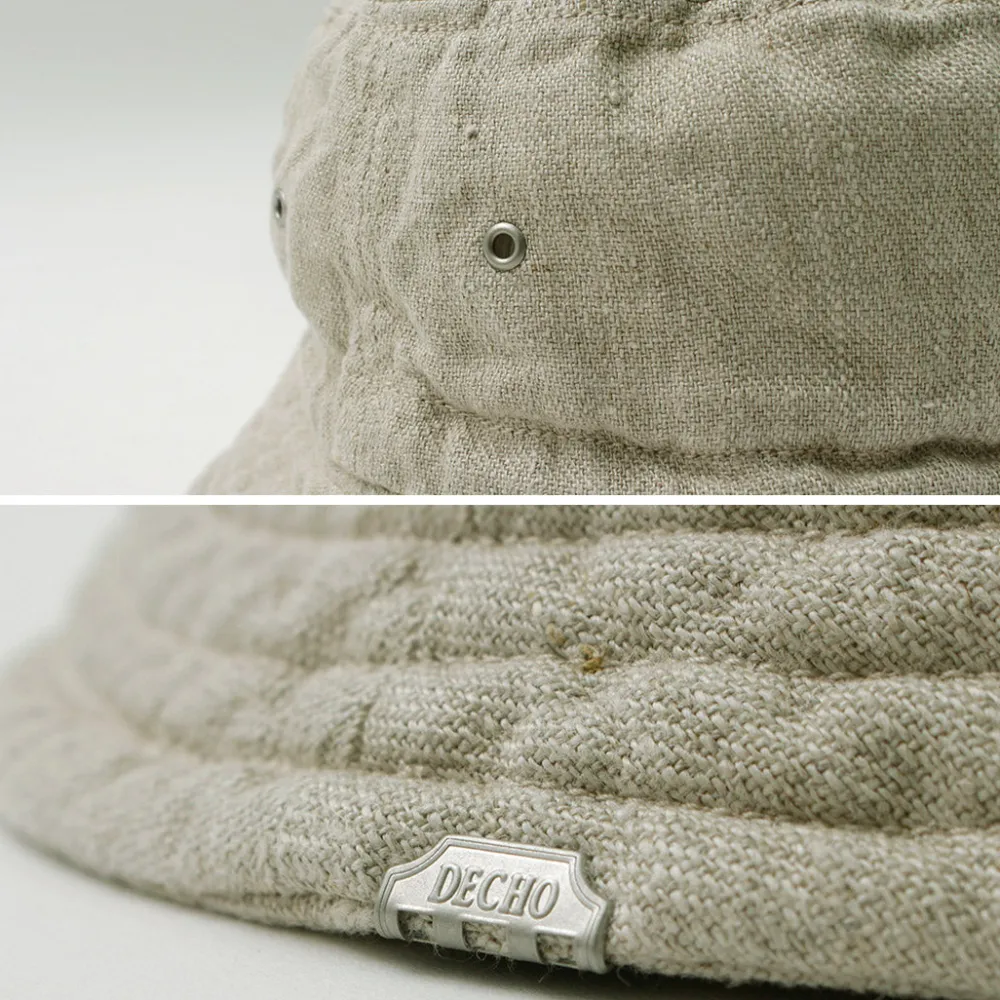 DECHO Hats^/ Linen Bucket Hat