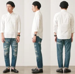 DEPSEA Jeans^/ DP001 Straight 5P Denim Pants - Vintage finish used-wash