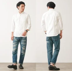 DEPSEA Jeans^/ DP001 Straight 5P Denim Pants - Vintage finish used-wash