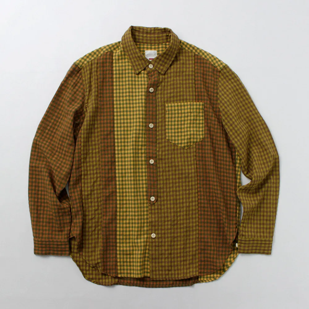 DIP/DZT Shirts^DIP/DZT / Checked combination shirt yellow