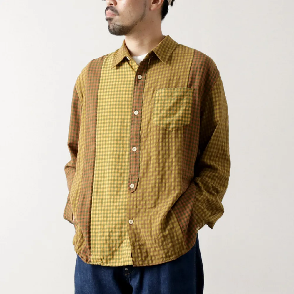 DIP/DZT Shirts^DIP/DZT / Checked combination shirt yellow
