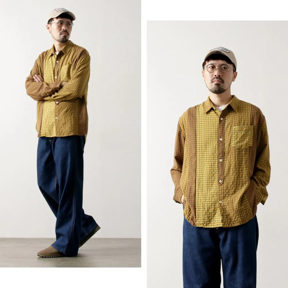 DIP/DZT Shirts^DIP/DZT / Checked combination shirt yellow