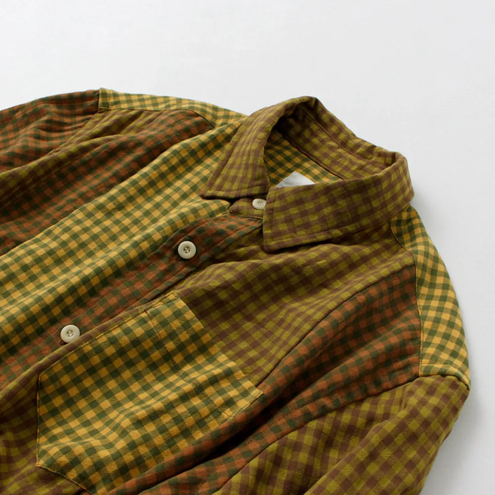 DIP/DZT Shirts^DIP/DZT / Checked combination shirt yellow