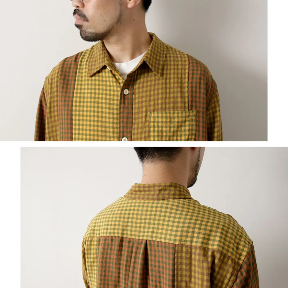 DIP/DZT Shirts^DIP/DZT / Checked combination shirt yellow