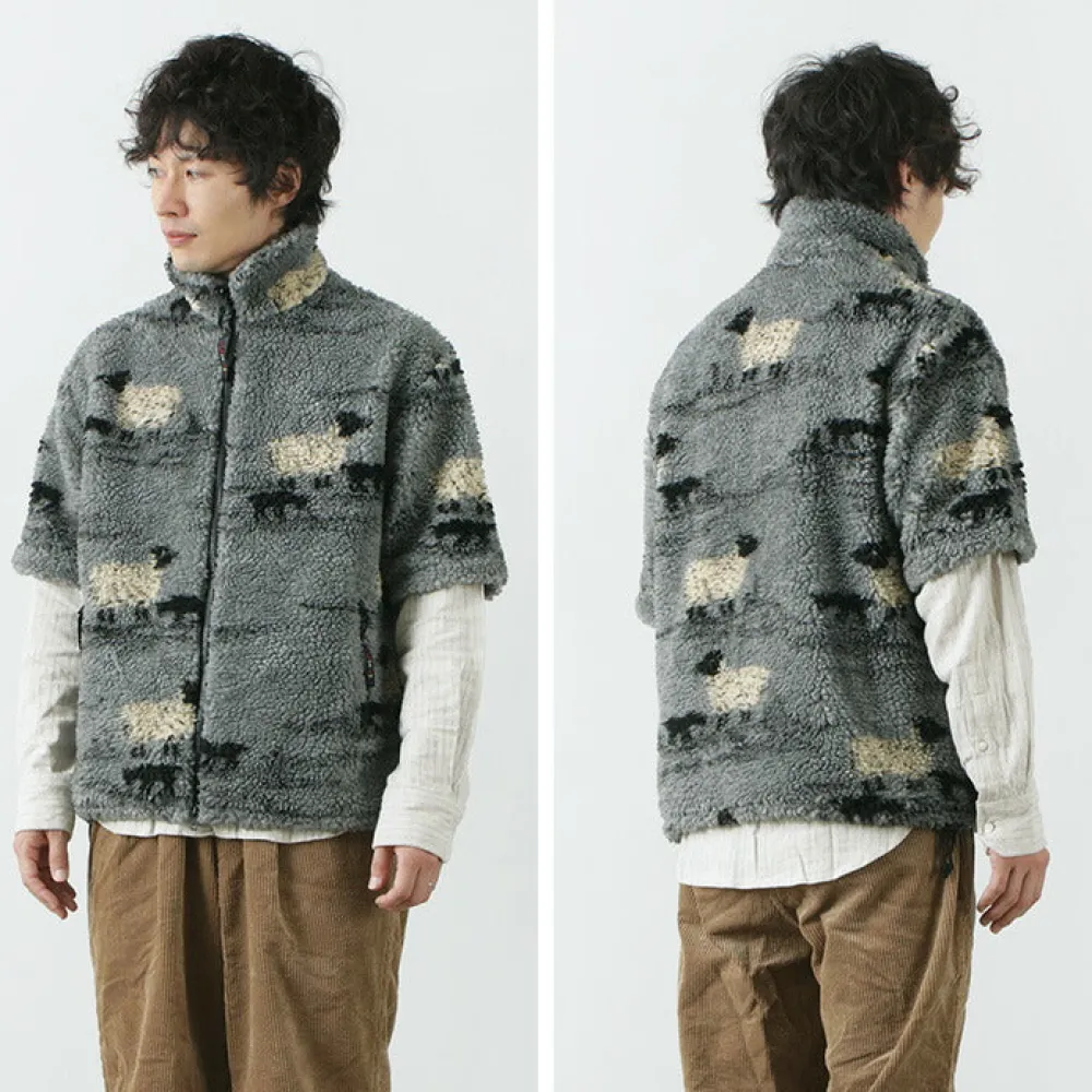 FARFIELD ORIGINAL Jackets^/ Jacquard Weave Boa Short Sleeve Fell Jacket