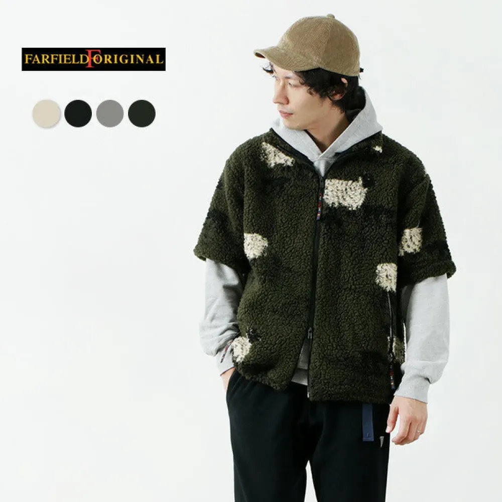 FARFIELD ORIGINAL Jackets^/ Jacquard Weave Boa Short Sleeve Fell Jacket