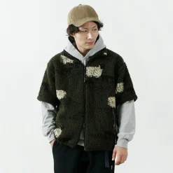FARFIELD ORIGINAL Jackets^/ Jacquard Weave Boa Short Sleeve Fell Jacket