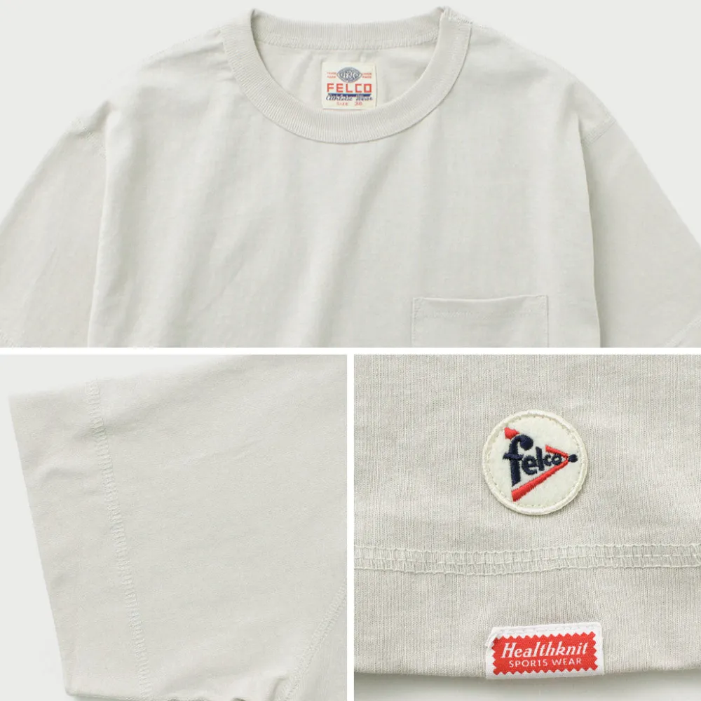 FELCO × HEALTH KNIT T-Shirts^/ Crew Neck Pocket Tee