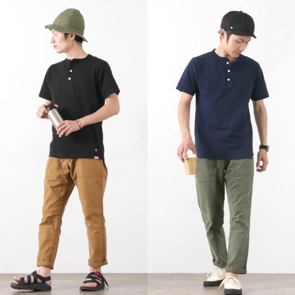 FELCO T-Shirts^/ Pocket Henley Neck T-shirt