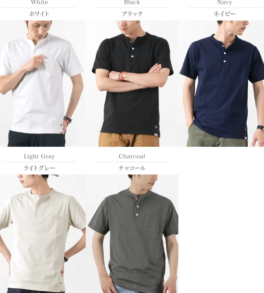 FELCO T-Shirts^/ Pocket Henley Neck T-shirt
