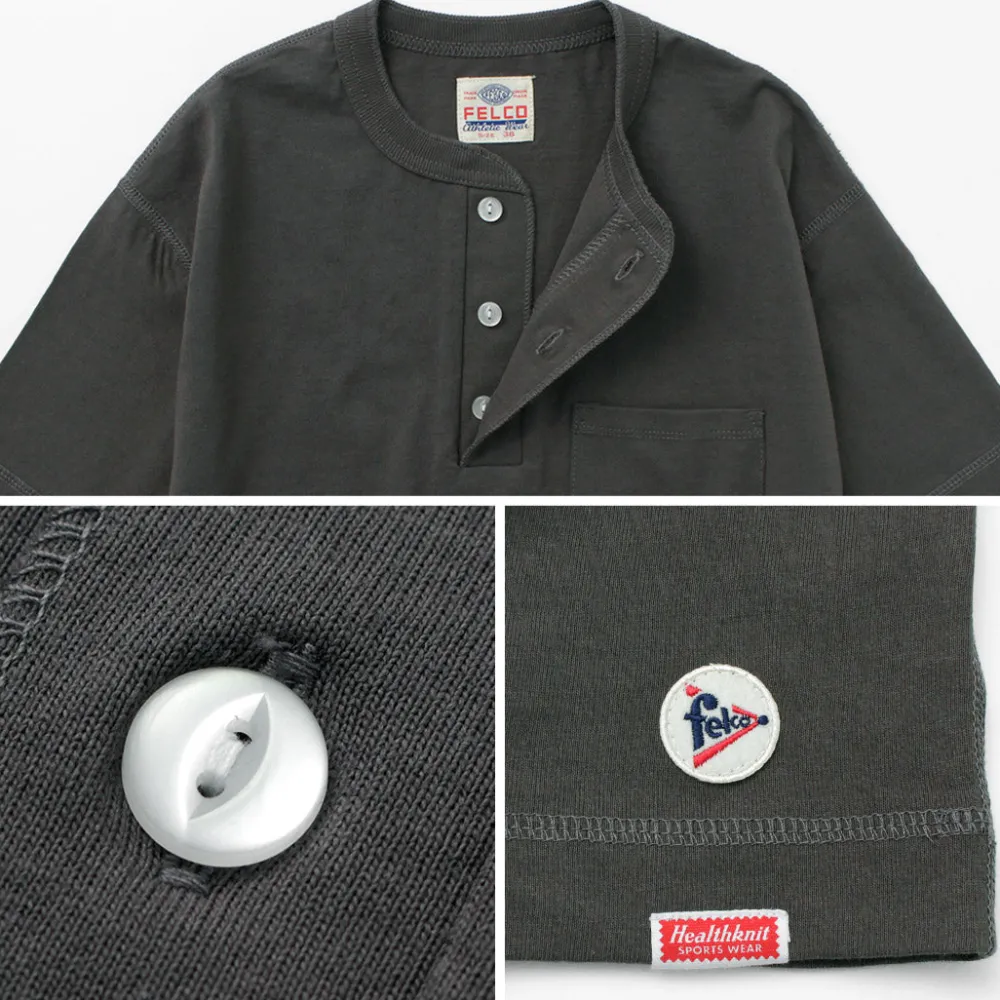 FELCO T-Shirts^/ Pocket Henley Neck T-shirt