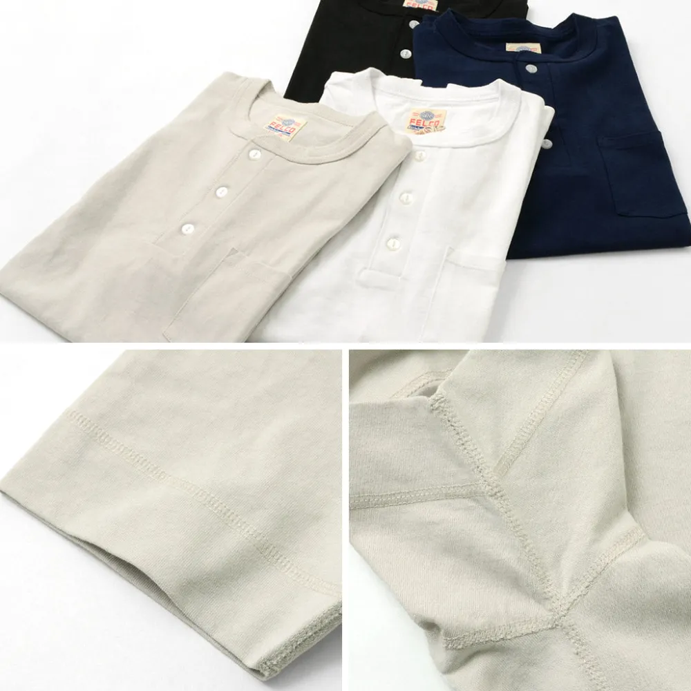 FELCO T-Shirts^/ Pocket Henley Neck T-shirt